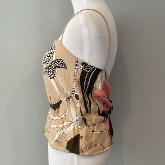 Vintage Jcrew art deco floral tank top - size 2 - Picture 2 of 6